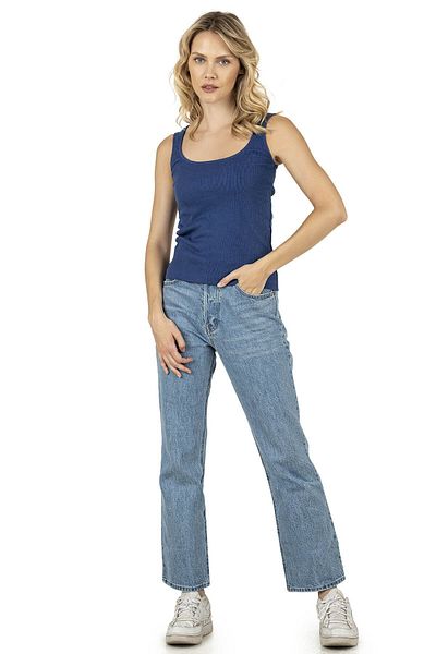 pour la riviere Women's Corded Knitted Undershirt - Color Pool Collar, Hugging Narrow Fit