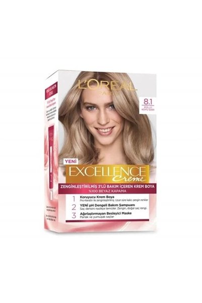 L'Oreal Paris Excellence Cream Boya 8,1 Küllü Koyu Sarı