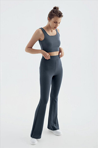 VERA LİFE High Waist Ribbed Women's Leggings - Spanish Leg