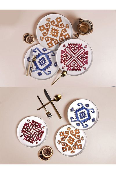 Porland 6-Person Arabesque Presentation Set - Serving and Cake 12 Pieces
