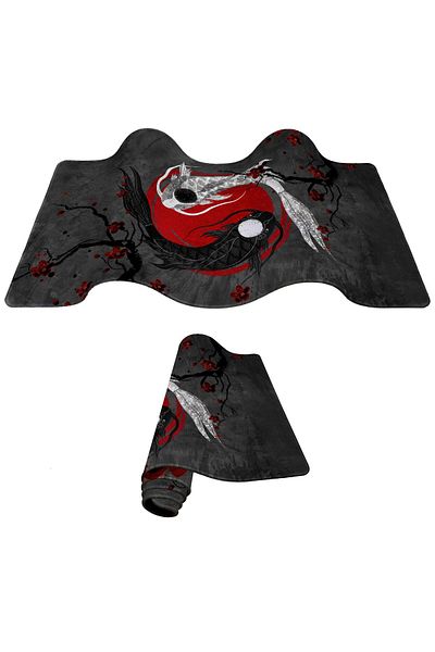 PORGE لوحة ماوس الألعاب مقاس 70x30 لوحة ماوس XL Koi Fish Gaming Mousepad