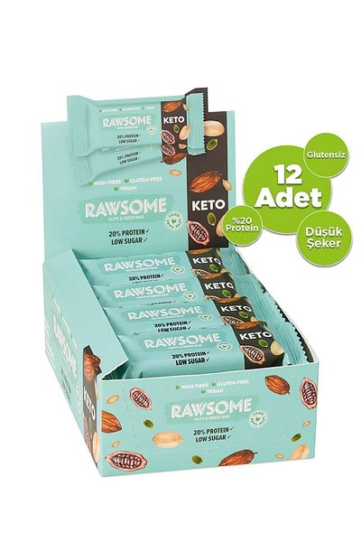 Rawsome Ketogenic Cocoa - 40g Protein Bar, 12 Pieces
