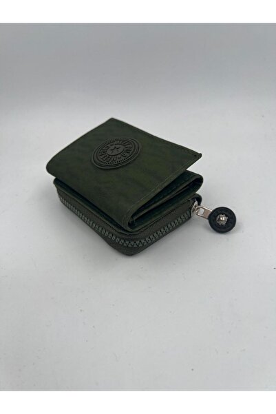 chocolatebag WOMEN'S WRINKLE FABRIC STYLISH WALLET CARD HOLDER ACCESSORY WITH STRAPS AND ZIPPERS KHAKI