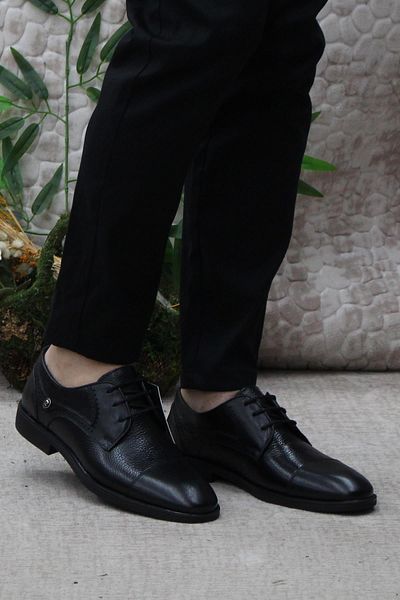 Pierre Cardin 63599 Мъжки обувки от естествена кожа, черни - с гумена подметка