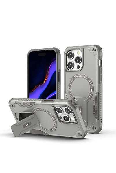 OSG Iphone 15 Pro Kılıf Magsafe Özellikli Stand Olabilen Lüx Tank