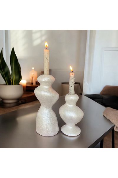 Luthien Decorative Pearlescent Box - Vase and Candlestick