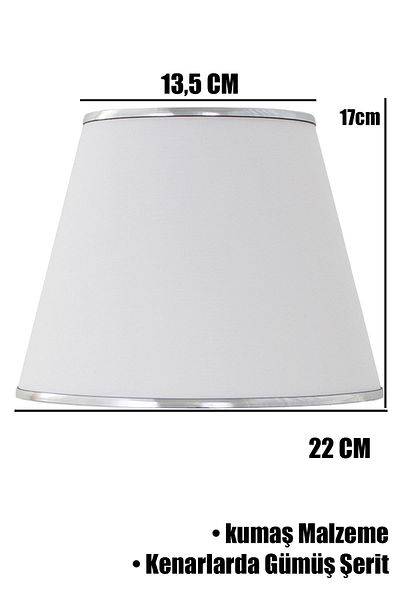 Vivido Abajur Modern Double Lampshade - White with Silver Stripe