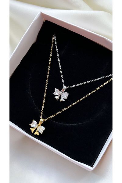 Accessories Minimal Model Steel Bow Necklace