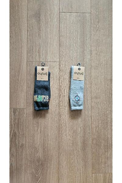 Aytuğ AYTUĞ 2 Pairs Ανδρικές αθλητικές κάλτσες (Anti-Racite-Grey) χτενισμένες βαμβακερές πετσέτες - 22482-2-Pairs