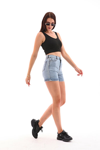 Modayıldızlar Blue Women's Denim Shorts