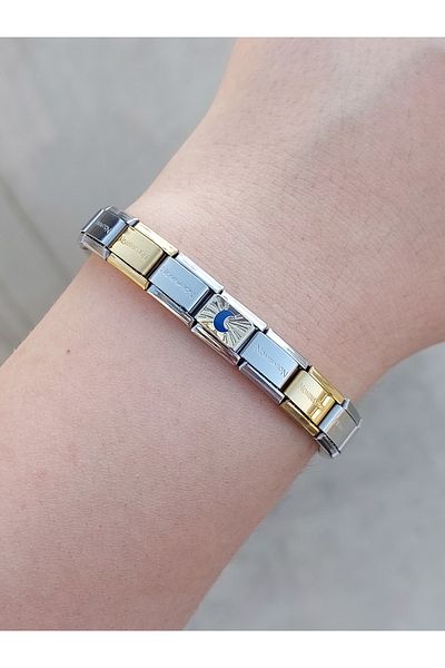 RoseCo00 Italian Charm Steel Combination Bracelet