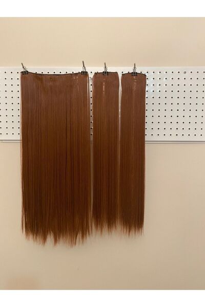 TOPRAK PERUK Düz Bakır Yarım Ay +2 Yan Çıtçıt 75 cm 220 gram