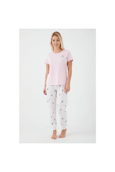 Pierre Cardin Parrot Powder Pink Women's Short Sleeve Pajama Set