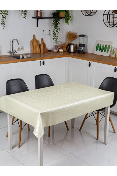 FANTASTIC مفرش طاولة من القماش الزيتي مبطن بنمط كريمي