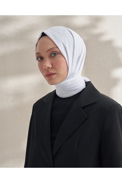 ARMANDA Πολυτελές σάλι με κρύσταλλο κρεπ ζακάρ - Off White