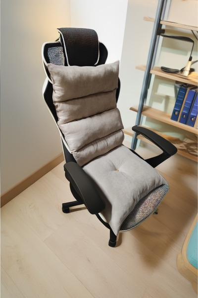 Bessmed وسادة كرسي الألعاب لتقويم العظام باللون البيج - وسادة كرسي المكتب لدع...