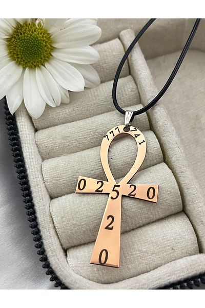 MerveninYaziAtolyesi Ankh Bereket Copper Plate Necklace