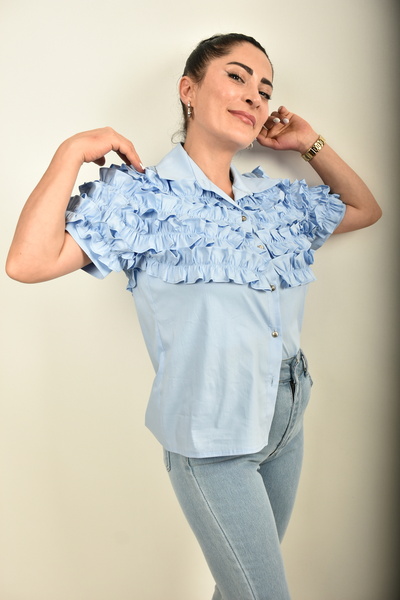 moda caddesi Fırfır Detaylı Gömlek / Bluz