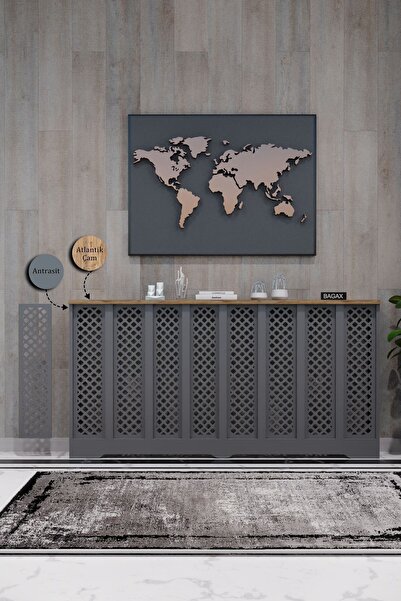 BAGAX Perge Model, Antrasit Üstü Çam Renk,iç Ölçü 156 Cm Dış Ölçü 160 Cm Pete...