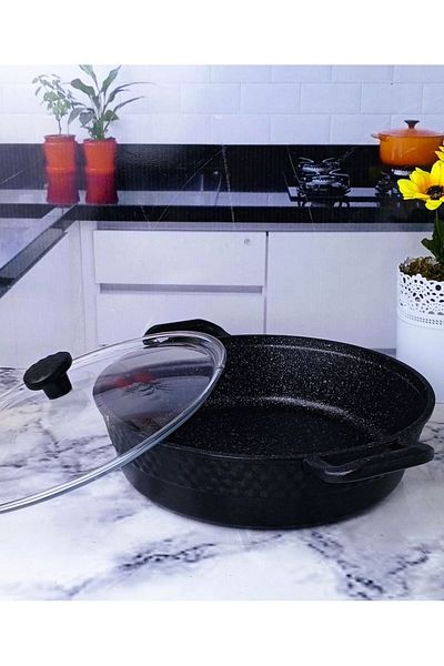TARIK HOME Black Ferro Plus Cast Iron Granite 26 Cm Pot - 1 Piece