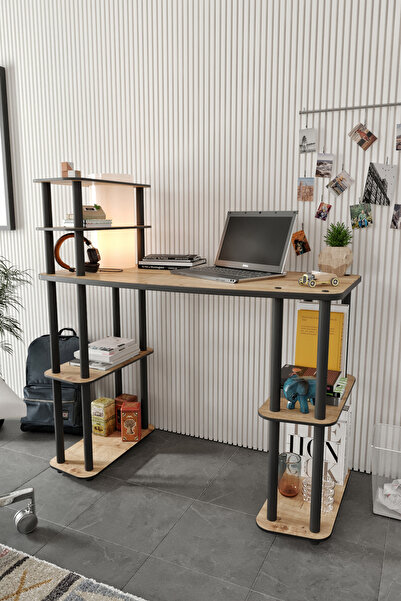 messer YENİ NESİL AYDINLATMALI ÇALIŞMA MASASI SAFİR MEŞE