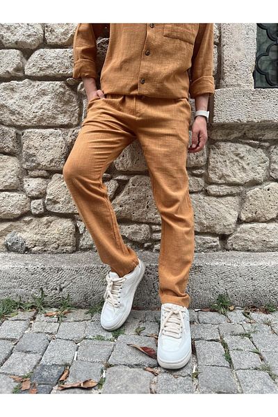 SAVA Mango Linen Straight Leg Trousers