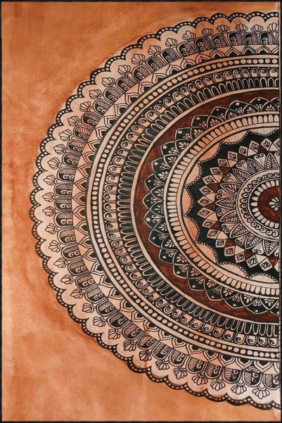 Rugs Modern Halı Covor cu talpă țesută cu model circular și covor lavabil mir...
