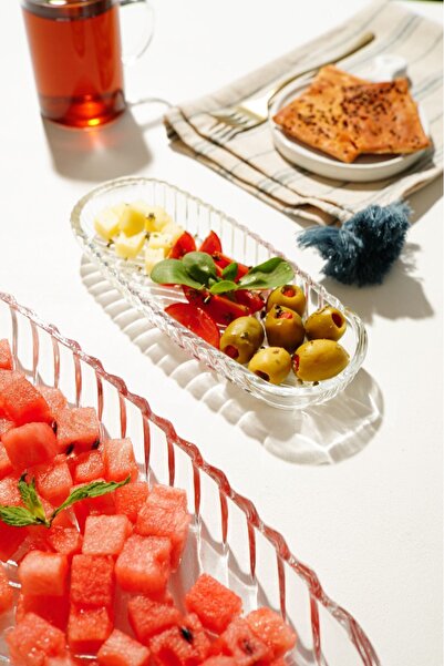 Vienev 3-Piece Glass Boat Plate 2 Small 1 Large Size