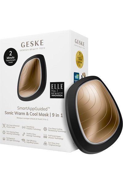 Geske Sonic Warm & Cool Mask | 9-in-1 Beauty LED | Best Massager - Gray