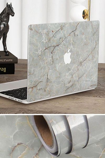 Buffer 5m X 60cm Gray Marble Pattern Waterproof Kitchen Counter - Adhesive Foil Sticker