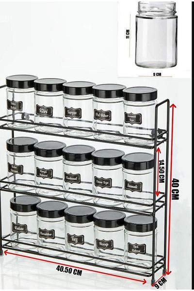vipgross 15-Piece Spice Bowl Set with Stand and Labels