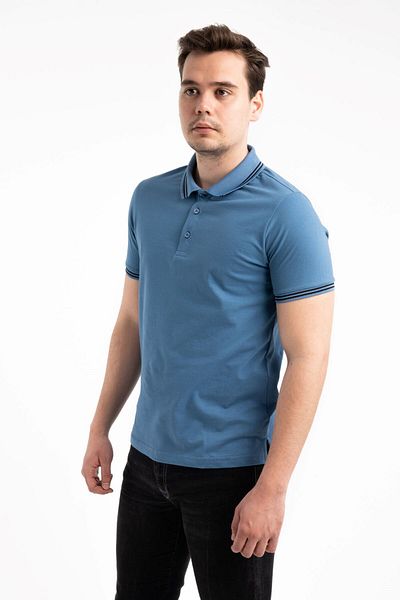 F&K Tricou cu gât polo din bumbac 100%.