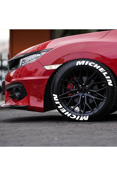 bombtire Michelin Tire Lettering - 8 Pieces Motorcycle and Automobile Stickers, Adhesive Glue Full Set