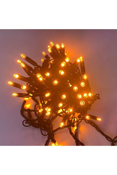 Sunlight Dış Mekan Led Aydınlatma 10m Ağaç Işığı 100l Yeşil Kablo Amber Işık