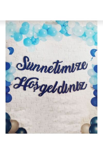 BalonEvi Sünnetimize Hoşgeldiniz Kaligrafi Banner Sünnet Süsü