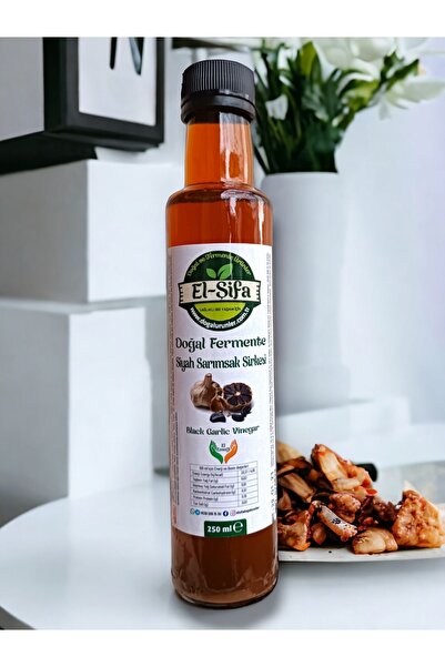 El-Şifa Doğal Ürünler 100% Doğal Fermente Siyah Sarımsak Sirkesi 250ml Cam Şişe