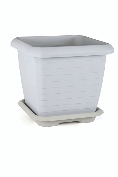 SERİNOVA Hisar Kare Saksı 25,5 Lt Beyaz