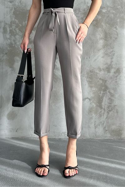 macharel jeans Women's Seasonal Fabric - Skinny Leg, Pleated and Belted Trousers