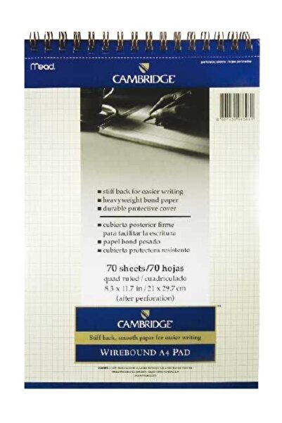 Mead A4 70 Yaprak Kareli Defter - Fildişi