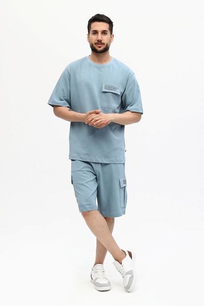 Owut Collection Ανδρικό σετ σορτς 100% βαμβακερό με τυπωμένο κομμένο γράμμα