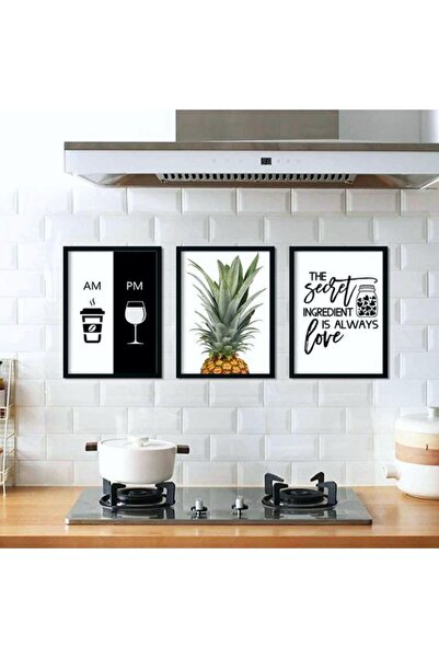 icase Design de bucătărie Am Pm Ceai Cafea Ananas Concept de decor Tablou MDF...