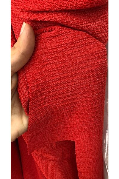 turkanlarhome Knitted Bürümcük Fabric Lycra Double Red (Crop-blouse-trousers-dress etc.)