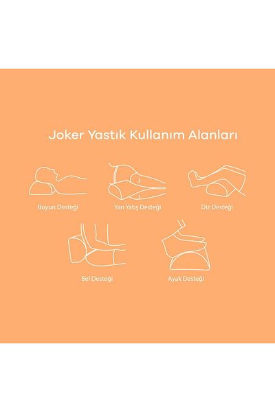 FOM Joker White Travel Sleeping Pillow - 40x18x10 cm, Multi-Purpose Snoring