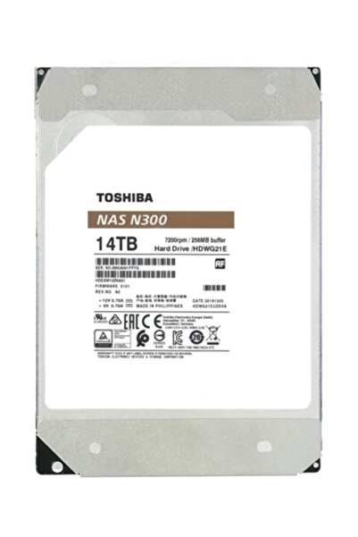 Toshiba N300 HDWG21EUZSVA 14TB 7200RPM 256MB 3.5" SATA Harddisk