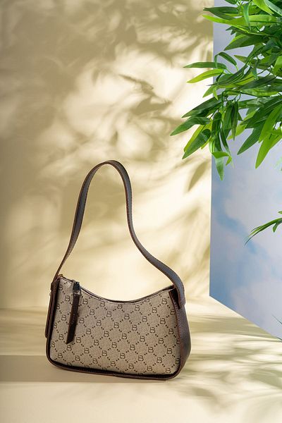Lucky Bees Gemusterte Baguette-Hand- und Schultertasche für Damen