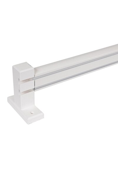 PerdejimShop Ahşap Başlıklı Alüminyum Dekoratif Ray BEYAZ 100 CM