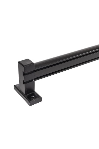 Perdejim Ahşap Başlıklı Alüminyum Dekoratif Ray SİYAH 150 CM
