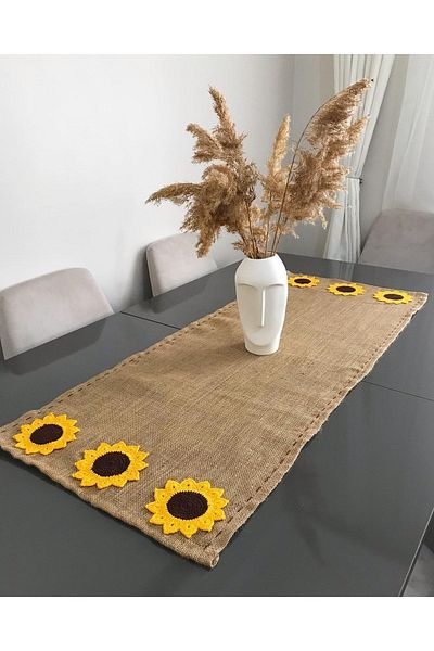 Parla Life Sunflower Πλεκτό Υφασμάτινο Runner από γιούτα 40x140 εκ