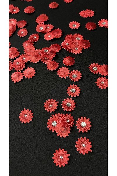 Ozpas Red Flower Stone Small 1.5cm - Width 30pcs