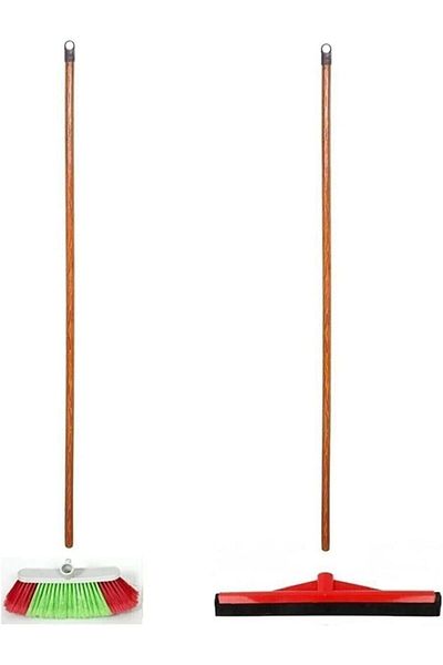 MCK Plus 120 CM WOODEN HANDLE - 17 CM AUTO FLOOR CLEANING BRUSH, 55 CM CEKPAS CEK